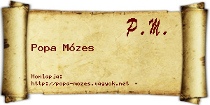 Popa Mózes névjegykártya